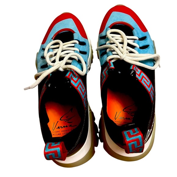 Versace Black and Orange Sneaker Detail Size  42 - Picture 12 of 15